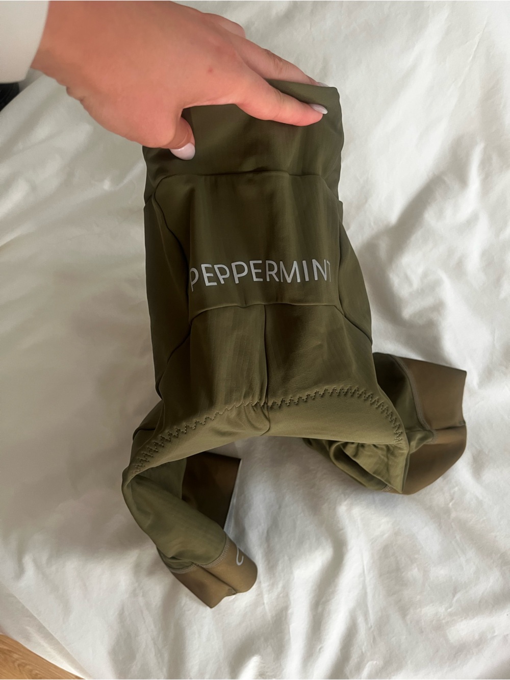 Peppermint Olive Green Women cycling shorts / bib